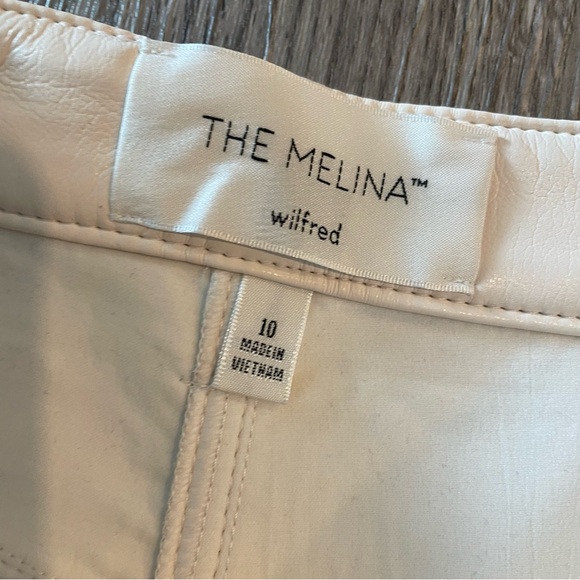 ARITZIA Wilfred The Melina Pant Cream Faux Vegan Leather Pants - Picture 7 of 9